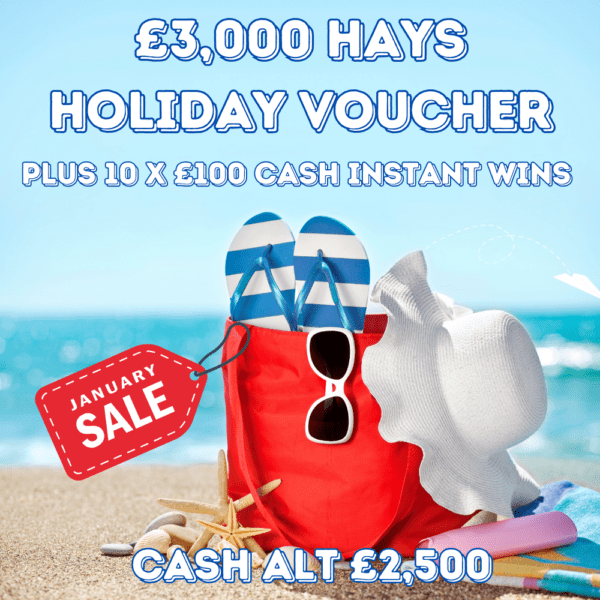 £3,000 HAYS HOLIDAY VOUCHER PLUS CASH INSTANT WINS