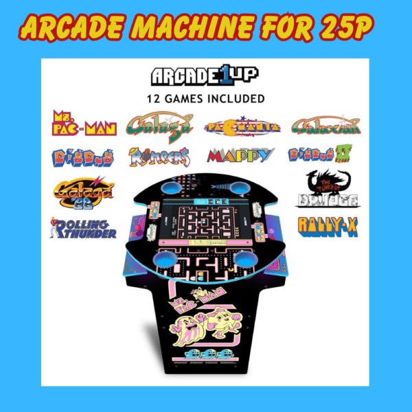 Arcade1Up Ms. Pac-Man / Galaga Pub Table Arcade Machine for 25p